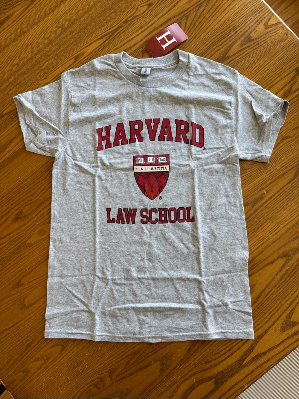 NWT Harvard Law School Gildan Gray Heavy Cotton Crewneck Tee